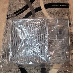 Mesh Desk Organizer 5 Compartment Letter Tray Phone Stand Pencil Holder